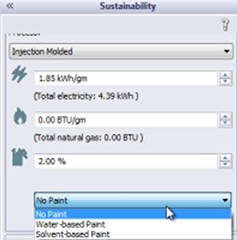 SolidWorks Sustainability Paint Options